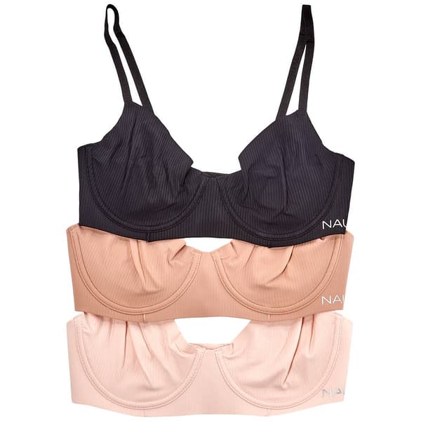 Womens Nautica 3pk. Unlined Rib Underwire Bras NT6470-3PKE - image 