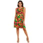 Womens Nina Leonard Sleeveless Print Swing Dress - Black/Guava - image 1