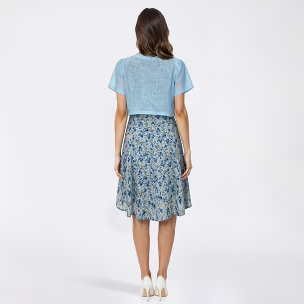 Plus Size Perceptions Short Sleeve Ditsy Floral Jacket Dress