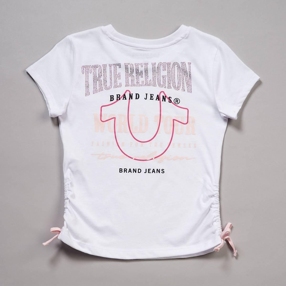 Girls (7-16) True Religion Short Sleeve Side Cinched Logo Tee