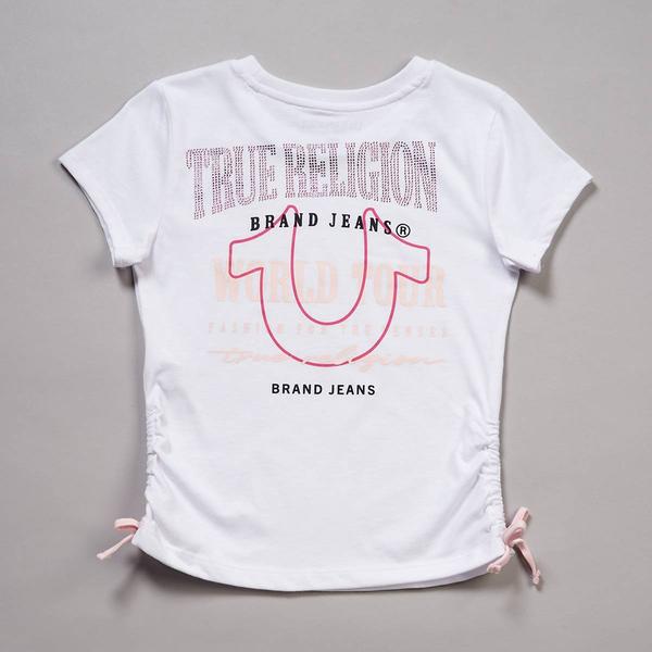 Girls (7-16) True Religion Short Sleeve Side Cinched Logo Tee