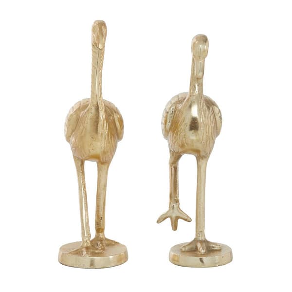 9th & Pike&#174; Gold Metal Flamingo Sculptures - Set of 2