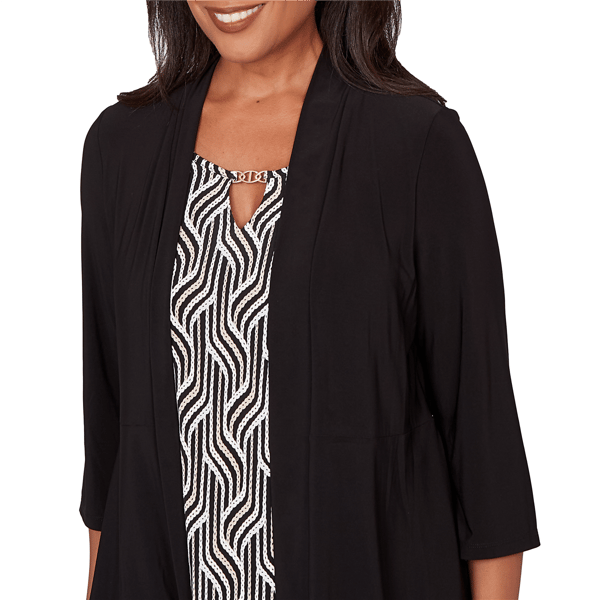 Womens Alfred Dunner Seville Geometric Two In One Blouse
