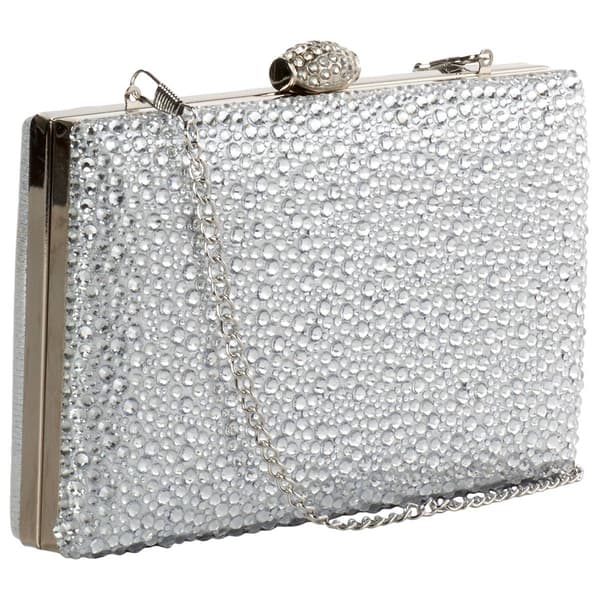 D''Margeaux Square Crystal Clutch With Chain