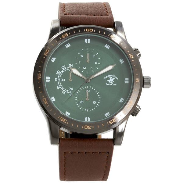 Mens Beverly Hills Polo Club Green Dial Analog Watch - 55390 - image 