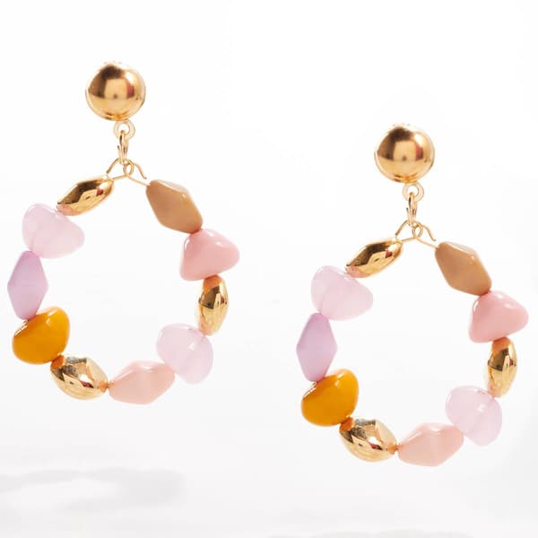 Ashley Cooper(tm) Multi Color Circular Beaded Post Earrings - image 
