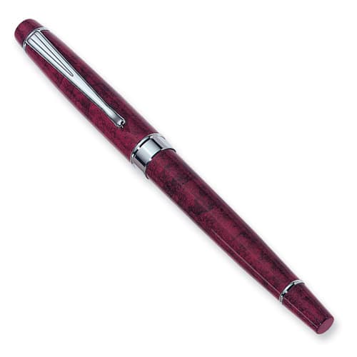 Charles Hubert Marbleized Rollerball Pen-Dark Red - image 