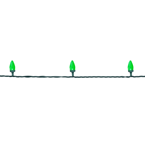 Northlight 20.25ft. Green LED C7 Faceted Christmas Lights