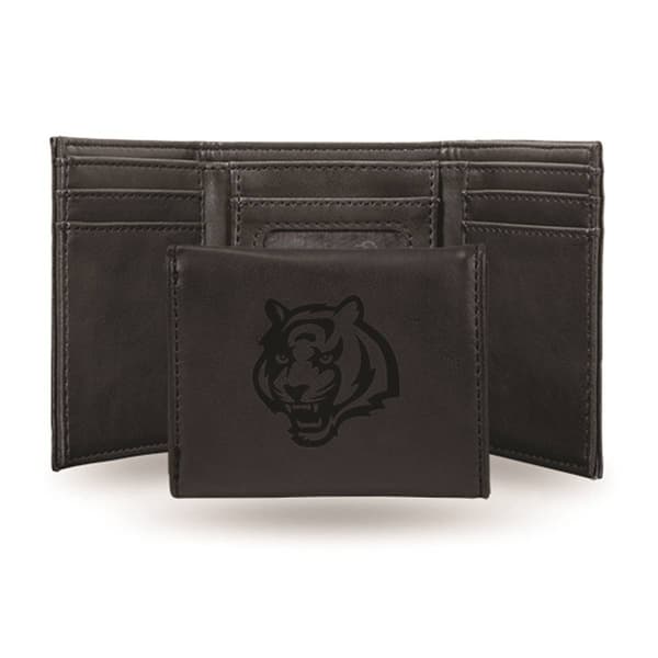 Mens NFL Cincinnati Bengals Faux Leather Trifold Wallet