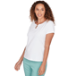 Womens Hearts of Palm Fresh Start Short Sleeve Split Neck Blouse - image 3