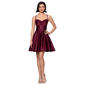 Juniors Blondie Nites Lamour Satin Contrast Lace Up A-Line Dress - image 1