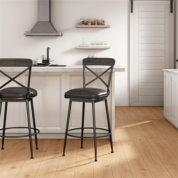 HH2 Home Decker Commercial Grade Metal Bar Height Swivel Stool - image 