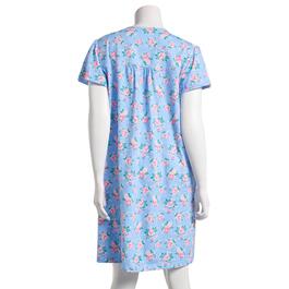 Womens White Orchid Short Sleeve Floral Nightgown