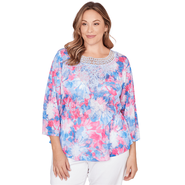 Women''s Ruby Rd. California Dreaming Embellished Floral Sublimat - image 