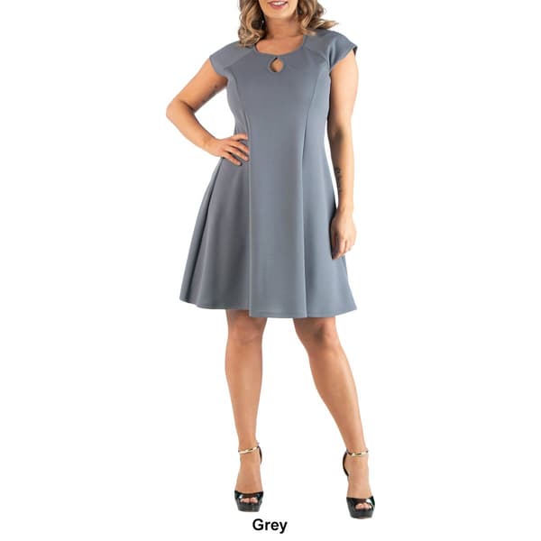 Plus Size 24/7 Comfort Apparel Keyhole Neck Dress