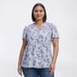 Plus Size Napa Valley Short Sleeve Ditsy Floral Clip Dot Blouse - image 2