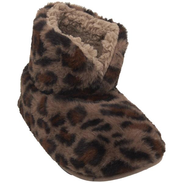 Womens Capelli New York Leopard Faux Fur Boot Slippers - image 