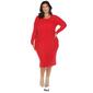 Plus Size White Mark Long Sleeve Rib Midi Sweater Dress - image 5