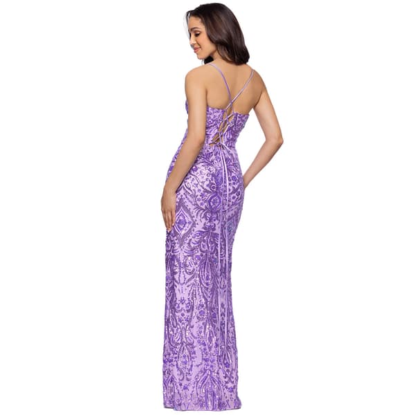 Juniors Blondie Nites Damask Sequin Sheath Dress with Slit