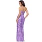 Juniors Blondie Nites Damask Sequin Sheath Dress with Slit - image 2