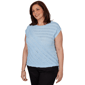 Plus Size Skye’s the Limit Sunny Blue Skies Ruffle Stripe Blouse - image 3