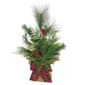 Kurt Adler 18in. Berries &amp; Plaid Ribbon Green Tree - image 1