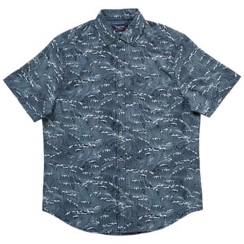 Mens Visitor Japanese Wave Print Button Down Shirt - Boscov's