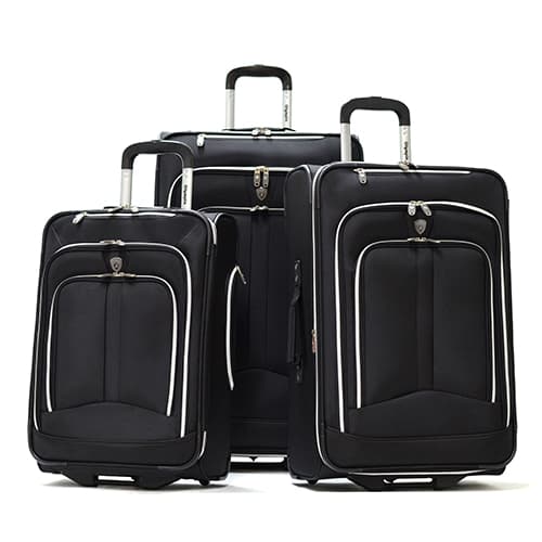 Olympia USA 3pc. Hamburg Upright Luggage Set-Black
