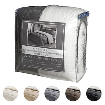 Swift Home Luxurious Sherpa Faux Fur Comforter Set - Boscov's