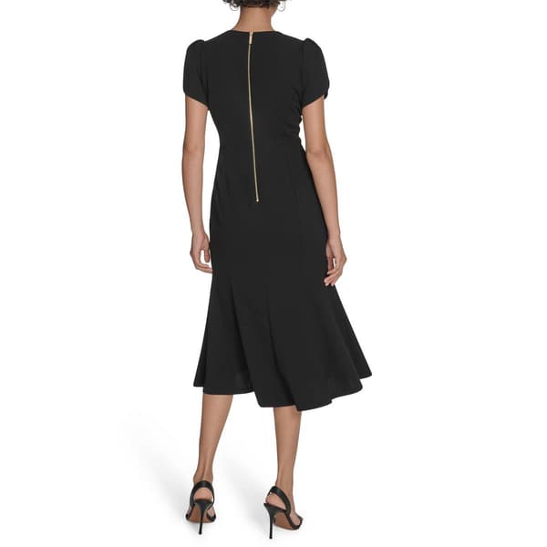 Womens Calvin Klein Short Tulip Sleeve Crepe A-Line Dress