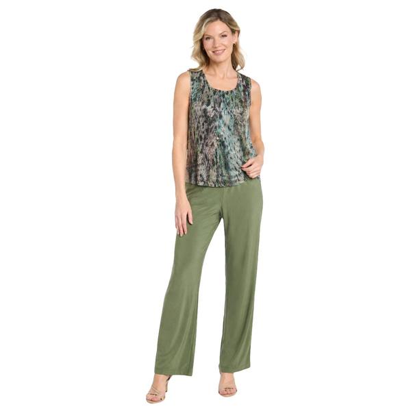 Womens R&M Richards 3pc. Abstract Metallic Crinkle Pant Set