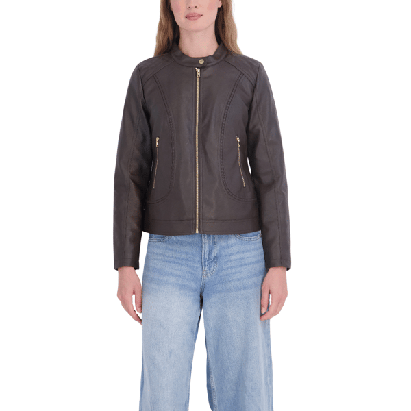 Sebby Collection Women''s Faux Leather Scuba With Faux Fur Lining - image 
