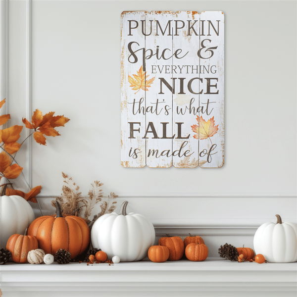 Northlight Pumpkin Spice Everything Nice Fall Wooden Wall Sign - image 
