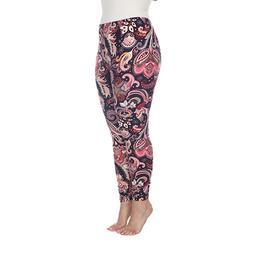 Plus Size White Mark Purple & Fuchsia Paisley Printed Leggings