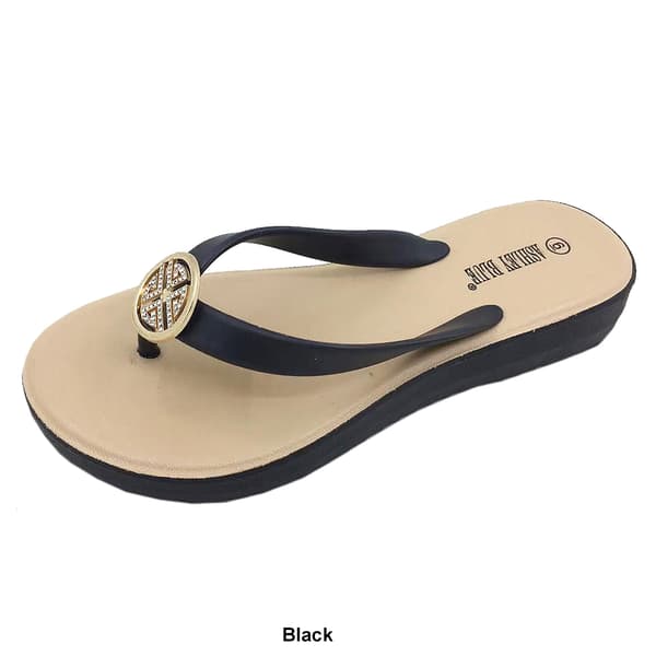 Womens Ashley Blue Glee Medallion Jelly Flip Flops