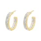 Gold Plated Double Row Crystal Hoop Earrings - image 1