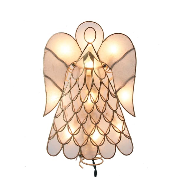 Kurt S. Adler 10 Light Capiz Angel Tree Topper