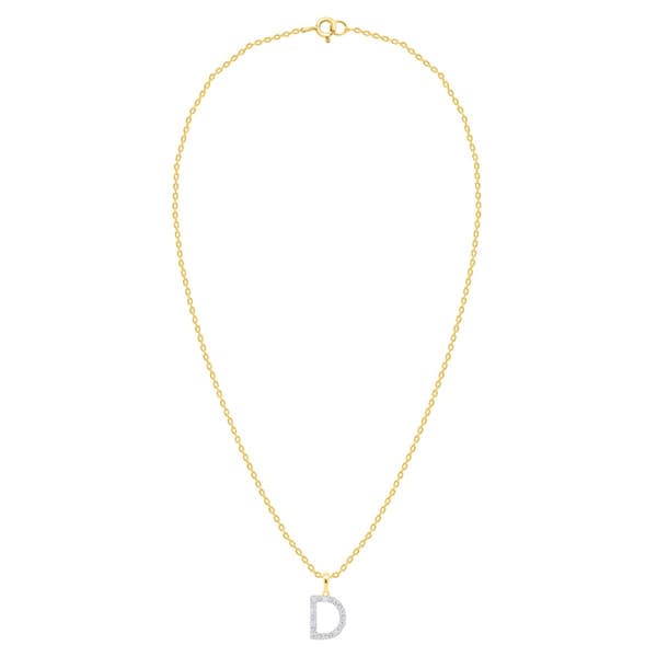 Nova Star® Gold-Plated Lab-Grown Diamond Initial D Pendant