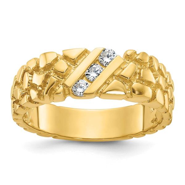 Mens Gentlemens Classics(tm) 14kt. Gold 1/4ct. Diamond Nugget Ring - image 