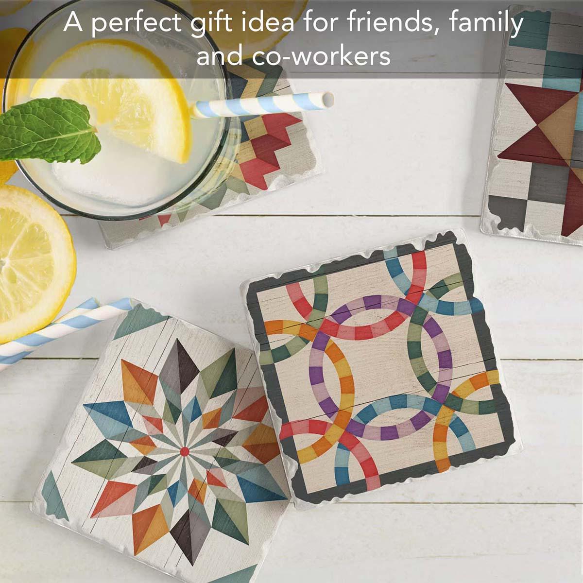 Thirstystone 4pk. Barn Quilt Sign Square Coaster Set