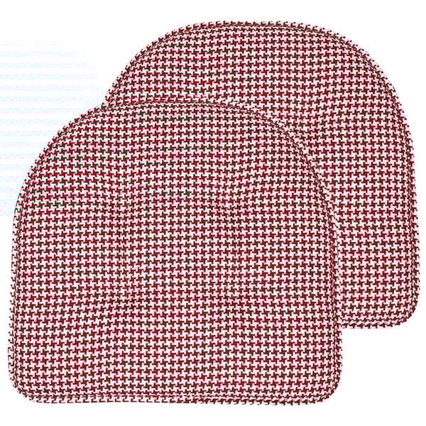 Sweet Home Collection Houndstooth Memory Foam Chair Pad - image 
