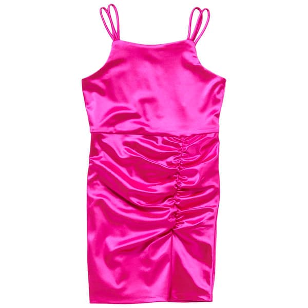 Girls &#40;7-16&#41; Poppies & Roses Satin Ruched Dress - image 
