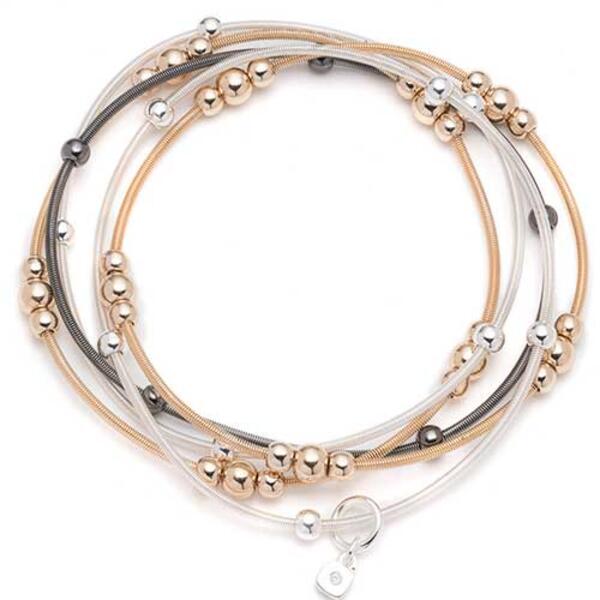 Nine West Tri-Tone 5 Row Stretch Bracelet - image 