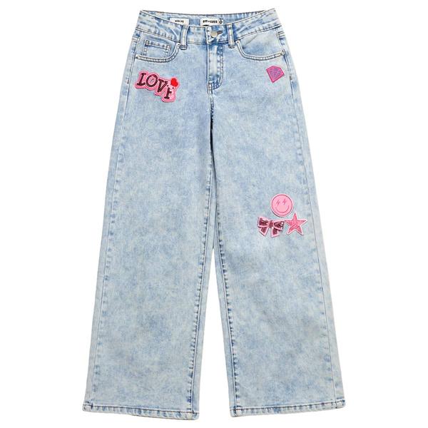 Girls (7-14) Em & Cass Wide Leg Sequin Patch Jeans