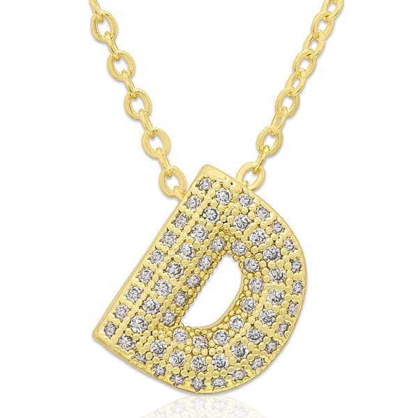Accents by Gianni Argento 14kt. Gold Bubble Initial D Pendant - image 