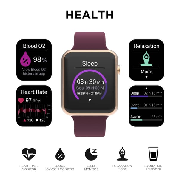 Womens Itouch Air 4 With Merlot Band Fitness Tracker - TA4M01-C10