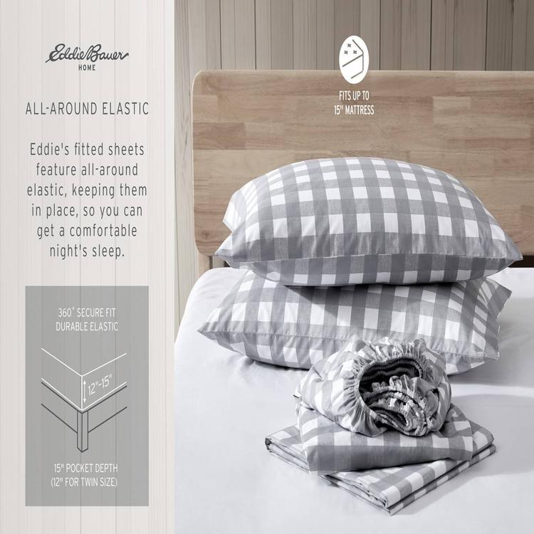Eddie Bauer Methow Plaid Cotton Percale Sheet Set