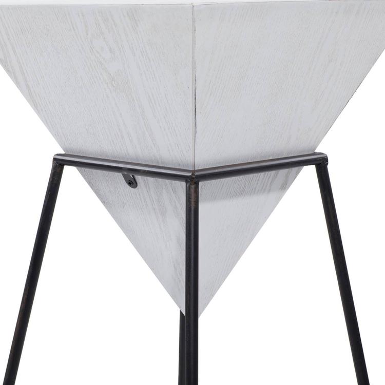 9th & Pike® White Metal and Wood Modern Accent Table