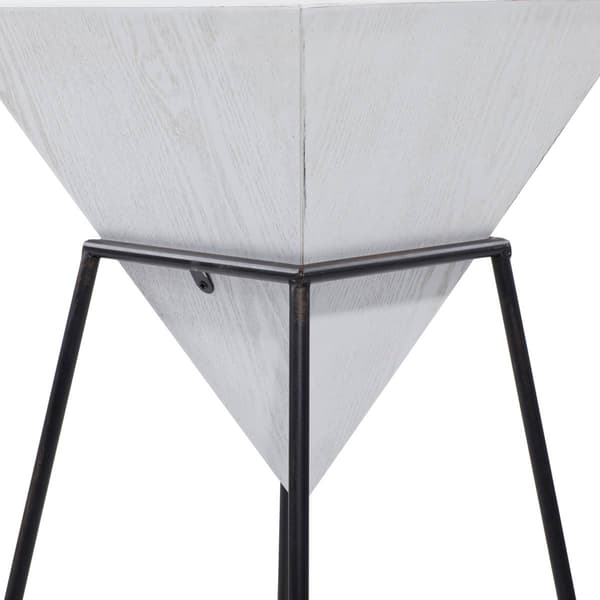 9th & Pike&#174; White Metal and Wood Modern Accent Table