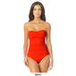 Womens Anne Cole Solid Twist Shirred Bandeau One Piece Swimsuit - image 2